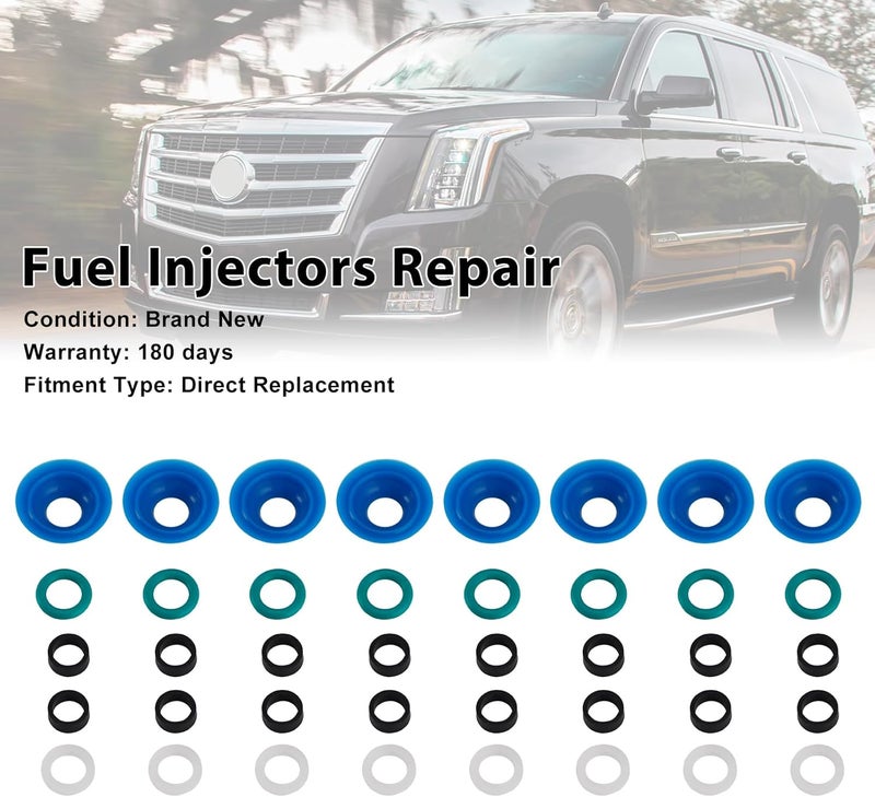 Frezon 8Pcs Fuel Injector O-Ring Kit Fuel Injectors Repair Kit Fit For Cadillac Escalade ESV/Escalade/Chevrolet Suburban 2015-2020,CTS 2016-2019,For Chevrolet Silverado 1500 LD 2019/Camaro 2016-2020 - Image 2